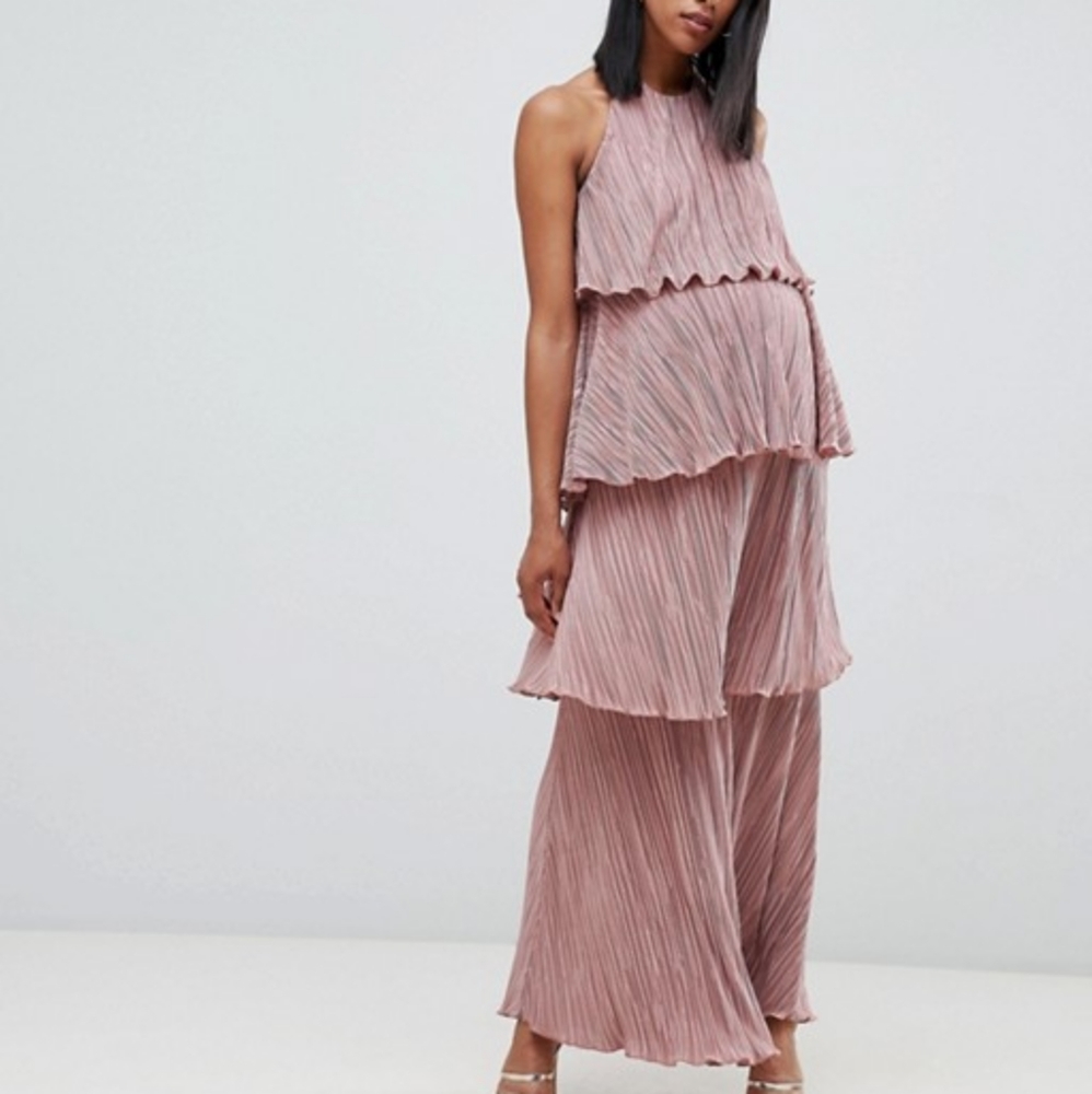 Asos rose gold halter dress nwt 8 10 12